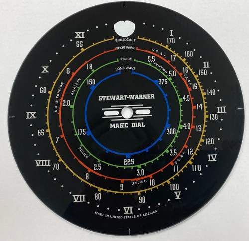 Stewart Warner R-1495A Dial w/Black Background (R-149 chassis) (Item: DG-526)