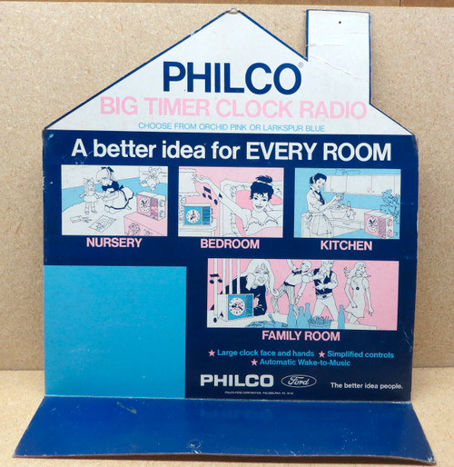Philco "Big Timer Clock Radio" Display Sign (Item: RDW-144)