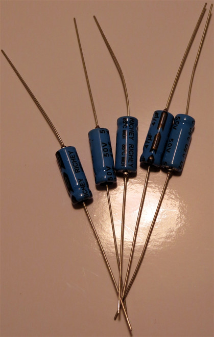 Axial - 47mf @ 50V - package of 5 (Item: C-EA47-50-5)