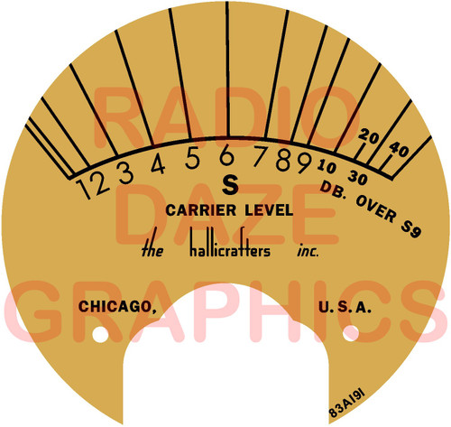 Hallicrafters SX-28A S-Meter Face (Item: DS-A885)
