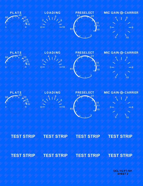 Decal illustration on blue background to better illustrate white decal print