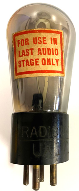RCA UX171 Radiotron Vacuum Tube-Used-Fully Tested (Item: RDW-384)
