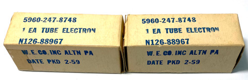 Matched Pair Of Western Electric JW5842 Vacuum Tubes (Item: RDW-498)