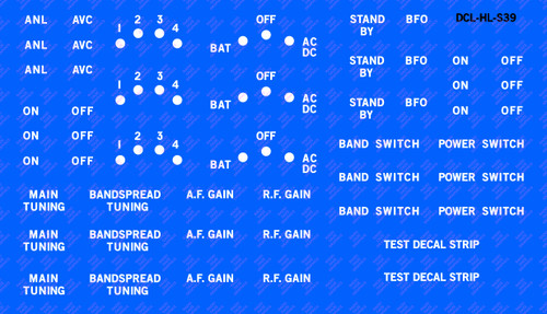 Dial illustration shown against blue background to illustrate white lettering. Decal is clear other than lettering when applied.