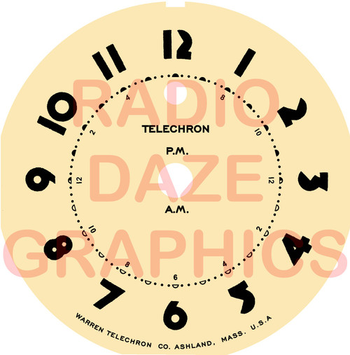 Telechron Model 7F03 "Risewell" Clock Face (Item: DS-A937)