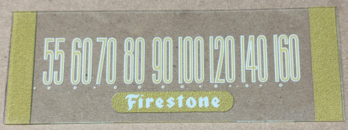 Dial image taken against a tan background to better illustrate white portions of dial scale. Dial glass is clear other than scale print.