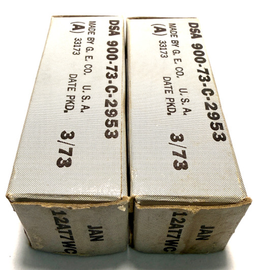 Matched Pair General Electric 12AT7WC Vacuum Tubes (Item: RDW-679)