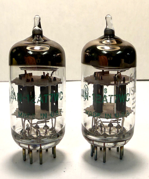 Matched Pair General Electric 12AT7WC Vacuum Tubes (Item: RDW-681)