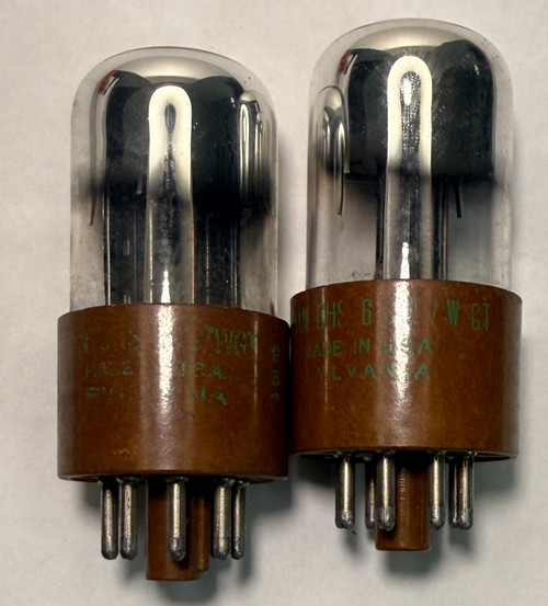 Matched Pair Sylvania JAN-CHS-6SN7WGT Vacuum Tubes-Used-Fully Tested (Item: RDW-702)