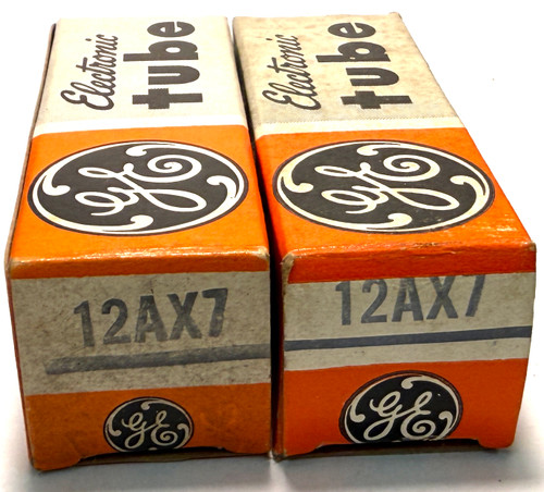 New Old Stock Closely Matched Pair General Electric 12AX7 Vacuum Tubes (Item: RDW-706)