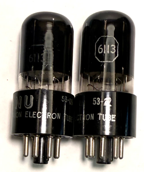 Matched Pair Rare National Union 6113 (6SL7GT)-Fully Tested- White Box (Item: RDW-713)