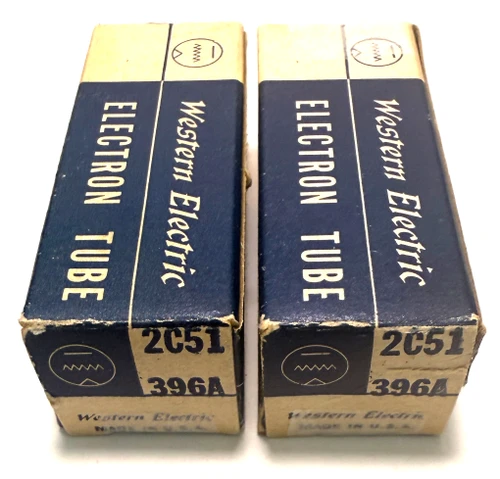 New Old Stock Matched Pair Western Electric 2C51/396A Vacuum Tubes (Item: RDW-7331)
