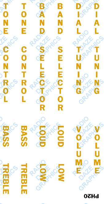 Philco-2 sets decals, gold (Item: DCL-PH20-G)