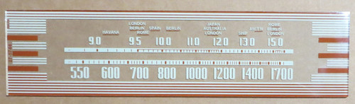 Dial image taken against a tan background to illustrate off white dial print. Dial glass is clear other than dial printing.