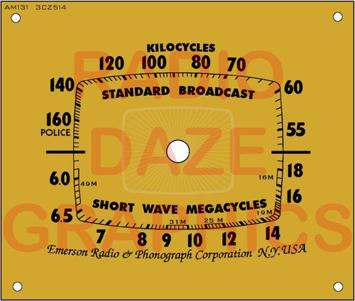 Emerson AM131 Dial (Item: DS-A040)