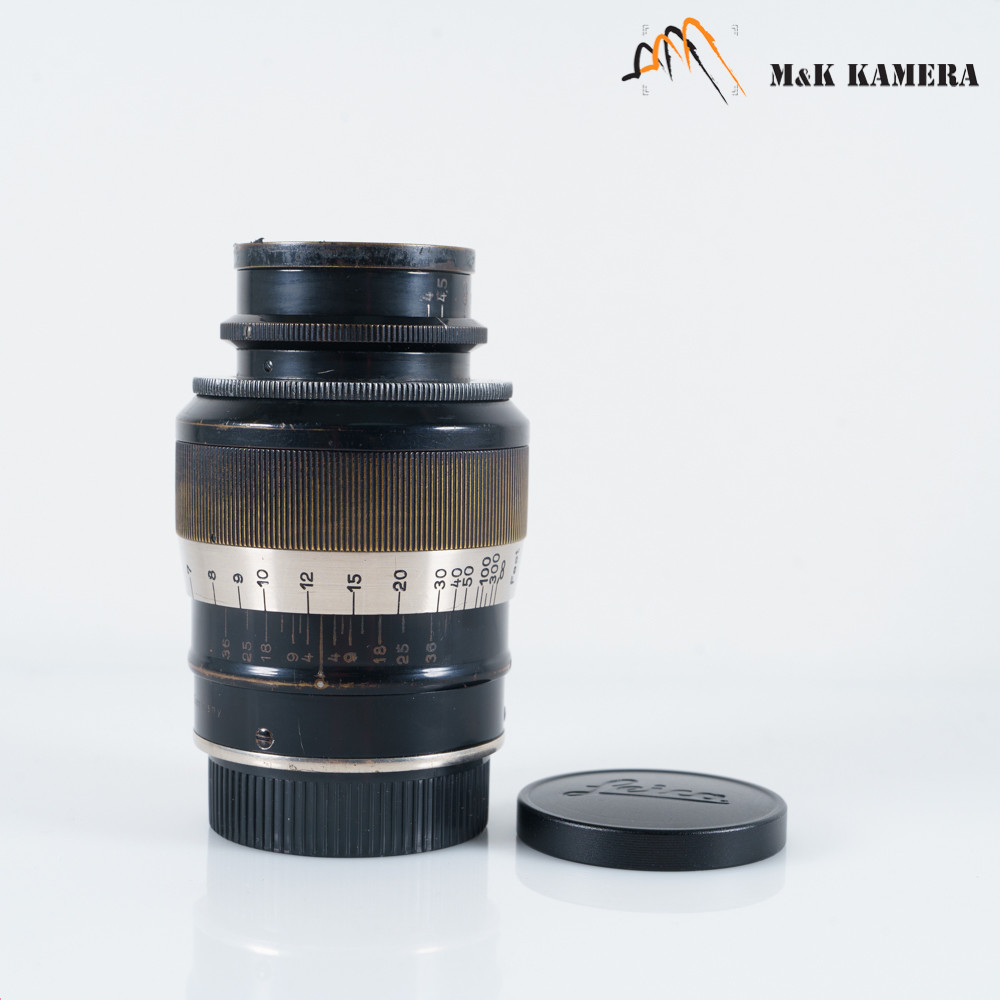 LEITZ Leica Elmar L39 90mm F/4.0 Fat/ Rare Black Paint Lens Yr