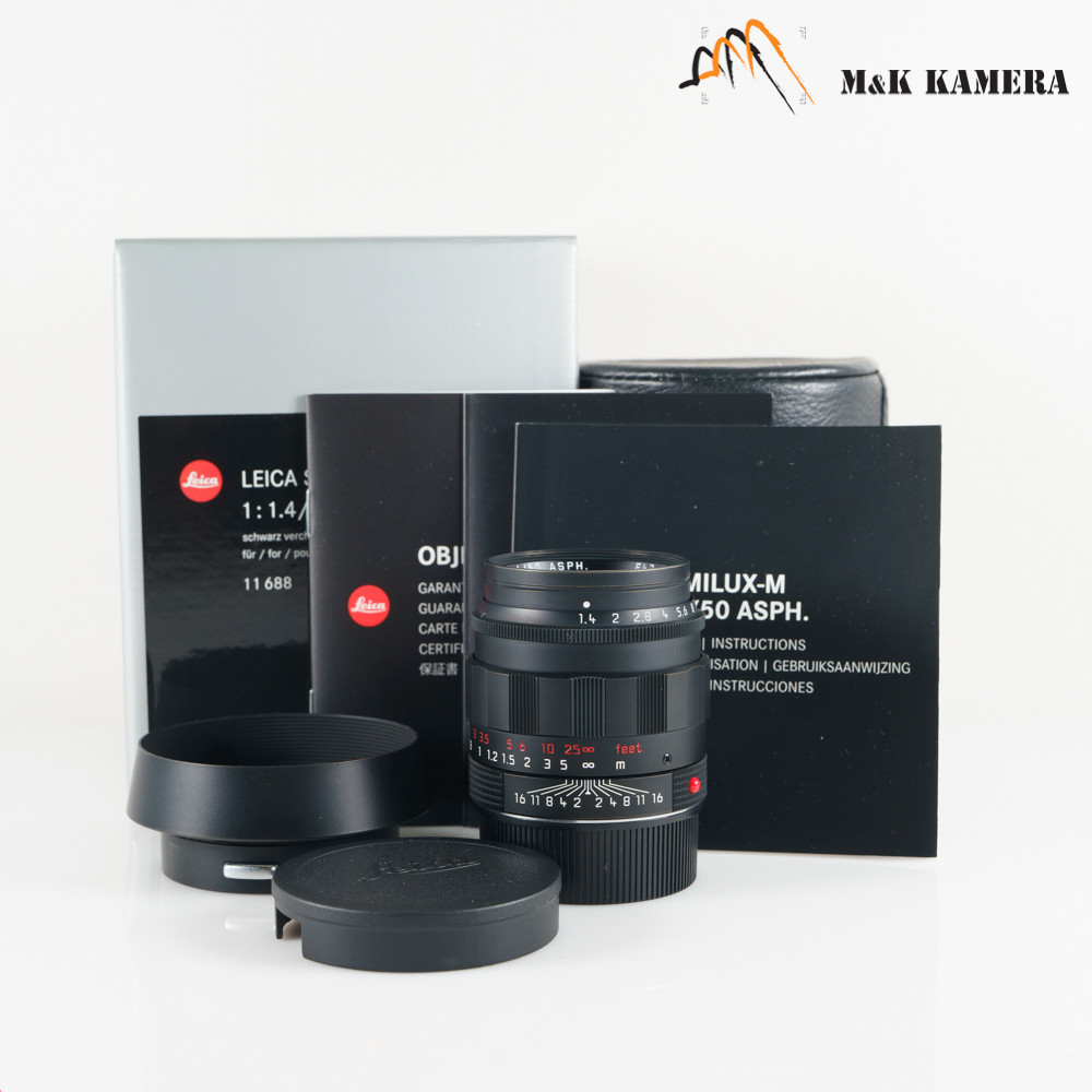 Leica Summilux-M 50mm F/1.4 ASPH Black Chrome Lens Germany 11688