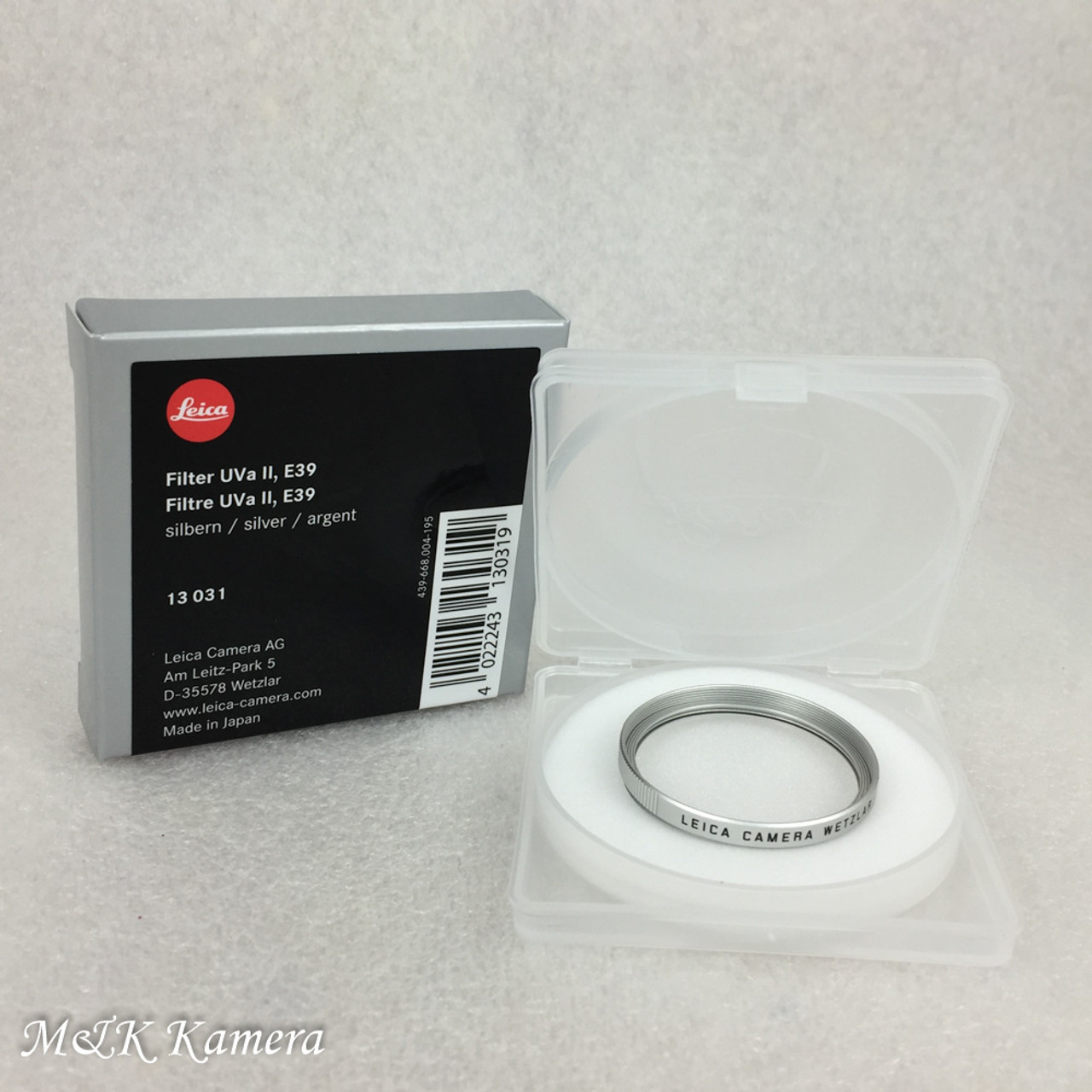 Leica E39 39mm UVa II Silver 13031 Filter #031 - M & K Kamera Trading  Limited 齊齊影攝影器材