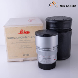 Leica Summicron-M 90mm F/2.0 E55 Ver.II Pre-Asph Silver boxed 11137 #69887