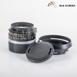 Leica Summilux M 35mm F/1.4 Pre-Asph Black Rare with 12504 hood #11986
