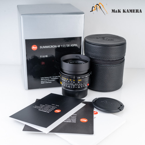 Brand New Leica Summicron-M 28mm/F2.0 E46 Asph.11618 Black Lens Germany #11618
