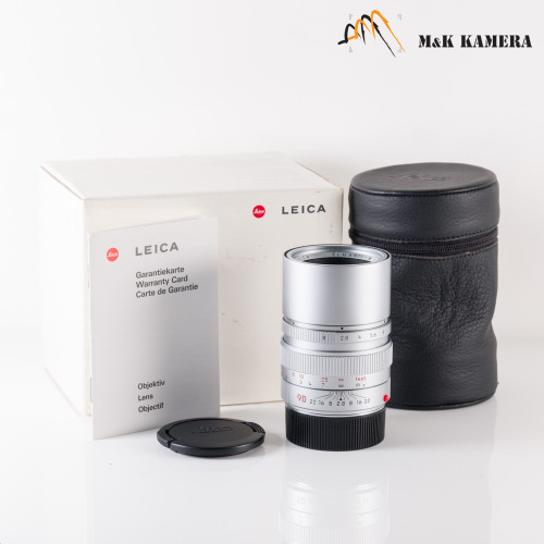 Leica Elmarit-M 90mm/F2.8 E46 Ver.II V2 Silver Lens Yr.1996