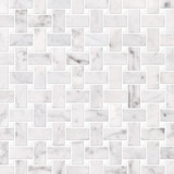 Medium Basketweave - Carrara with Thassos Dot