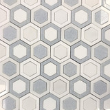Honeycomb - Thassos, Paperwhite, Blue Celeste