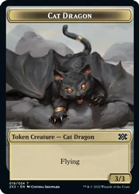 Cat Dragon # 19 FOIL - M:tG - Double Masters 2022 - Token