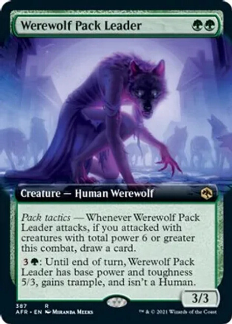 Werewolf Pack Leader # 387 Borderless Foil - M:tG - AFR - Rare