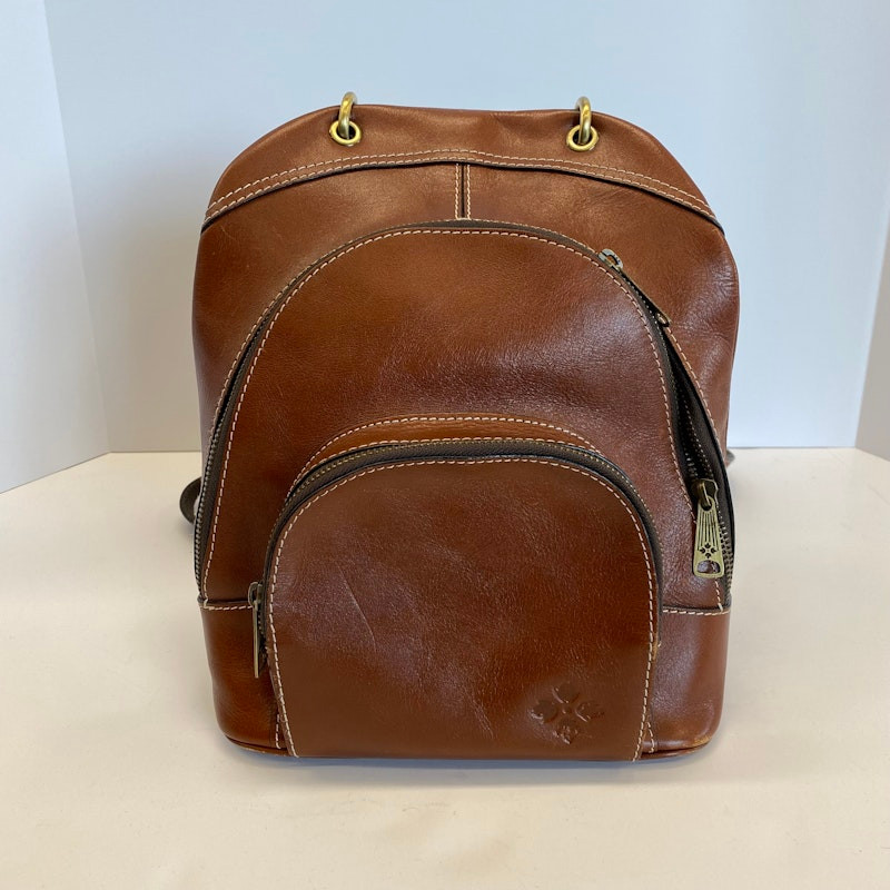 Brown Leather Patricia Nash Leather Backpack Purse Patricia Nash Aberdeen  Brown Leather Small Backpack Purse, Vintage