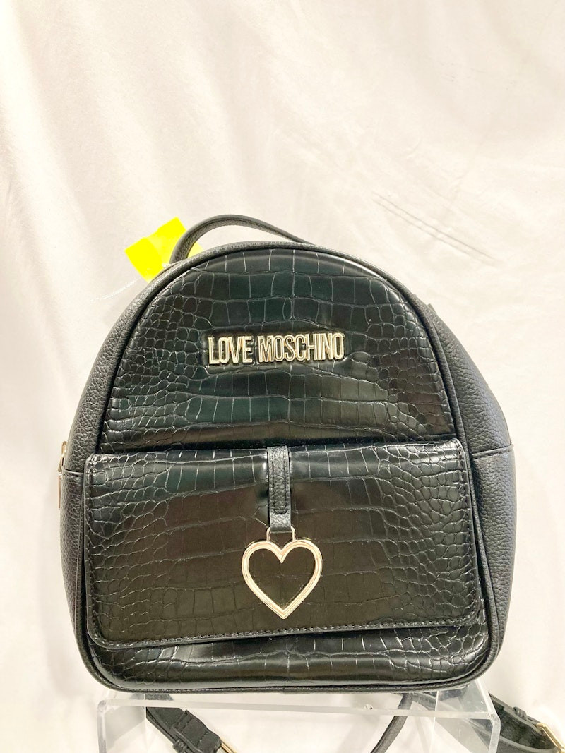 Used Love Moschino BACKPACK HANDBAG LARGE LEATHER