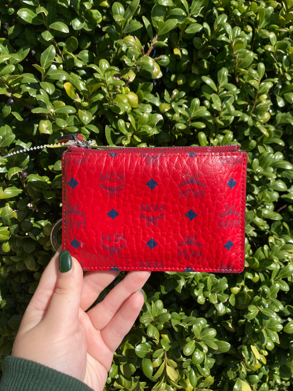 Small Mcm Red Wristlet MCM Women's Mini Trifold Wallet In Vintage