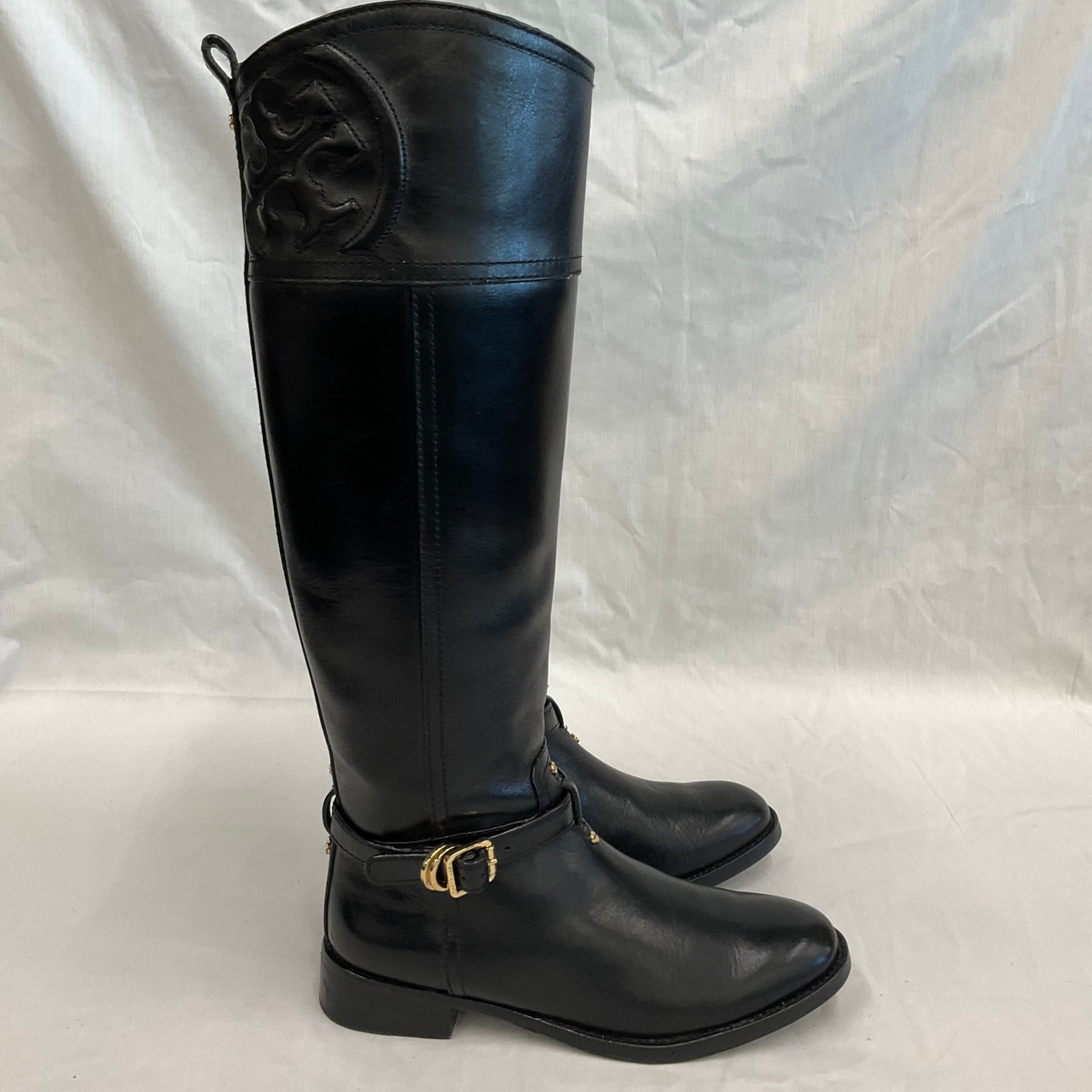 【新品未使用品】TORY BURCH ロングブーツ 23.5 cm/US6.5 ロングジョッキーブーツ サイドジップファスナー トリーバーチ