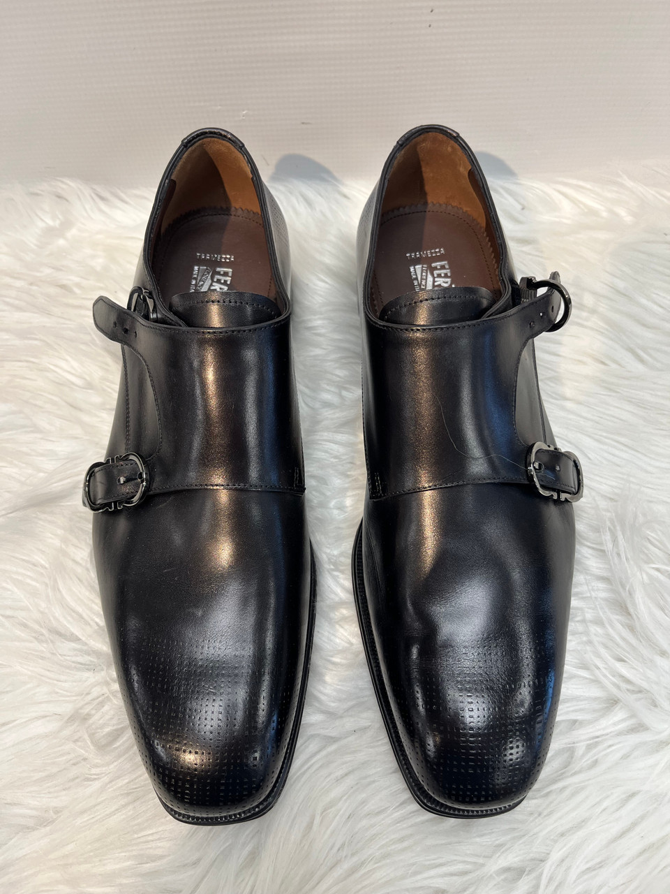 『USED』 Salvatore Ferragamo フェラガモ AU21-1237 ハンドバッグ パープル 型押しパイソン Used Ferragamo shoes
