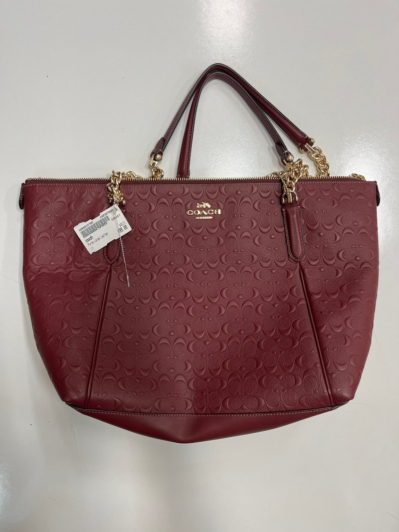Used coach MAROON HANDBAGS HANDBAGS LARGE LEATHER