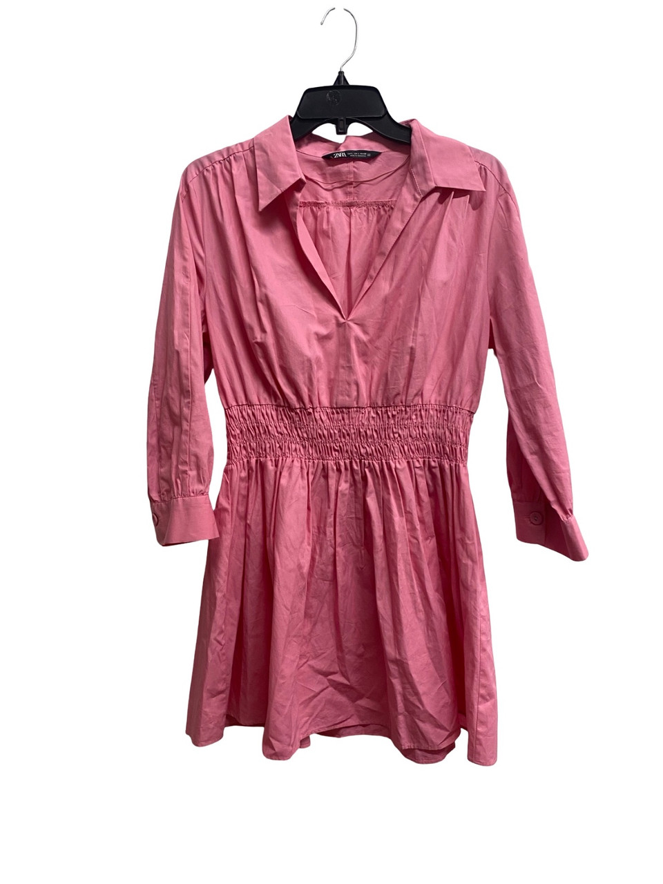 zara pink dress short ZARA WOMAN NWT SHORT SATIN EFFECT DRESS PINK SZ XS 2950/361