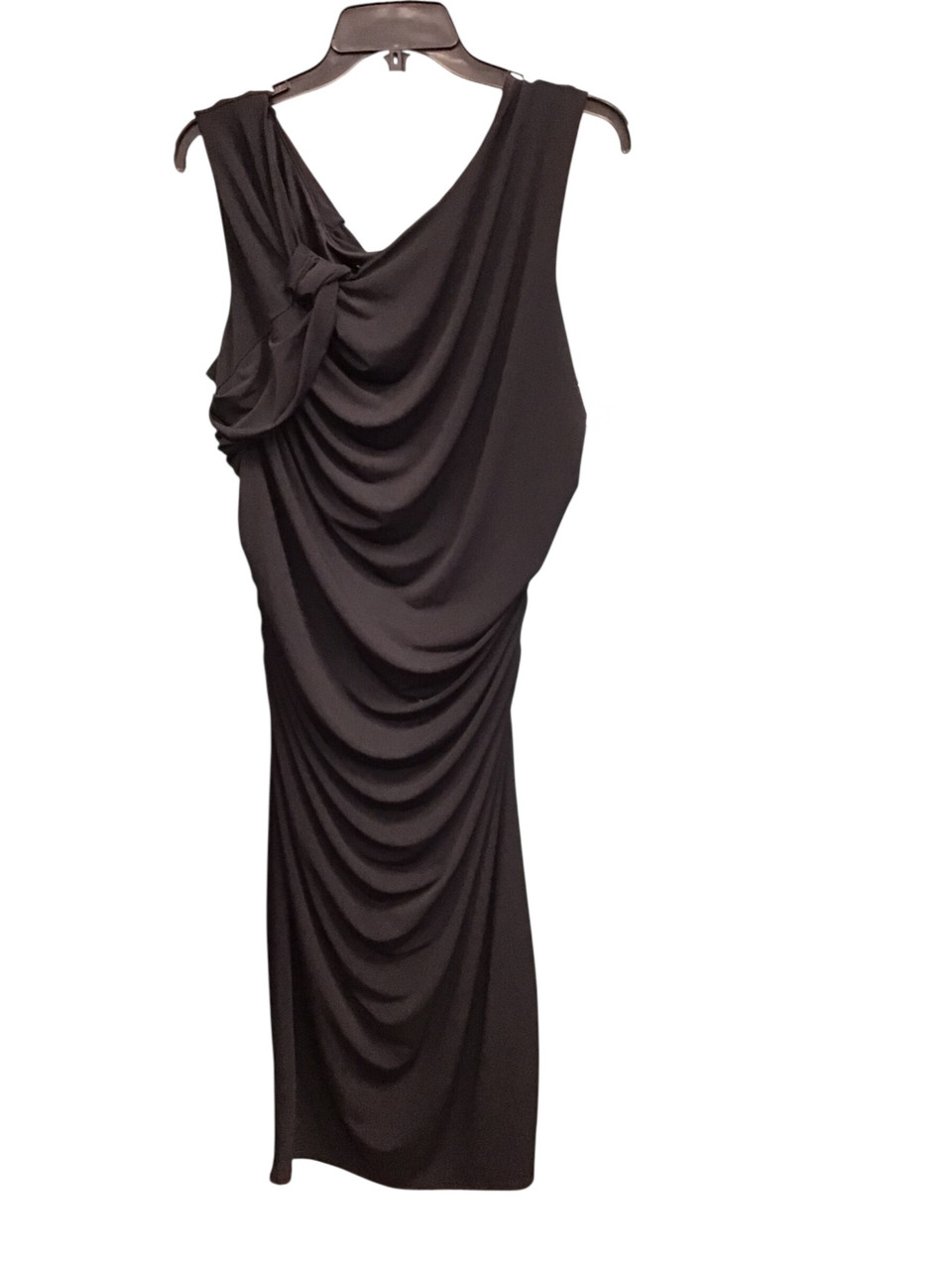 lane bryant black dress LANE BRYANT BLACK LONG SLEEVE CROSSOVER SIDE-RUCHED MAXI DRESS PLUS Sz 26/28
