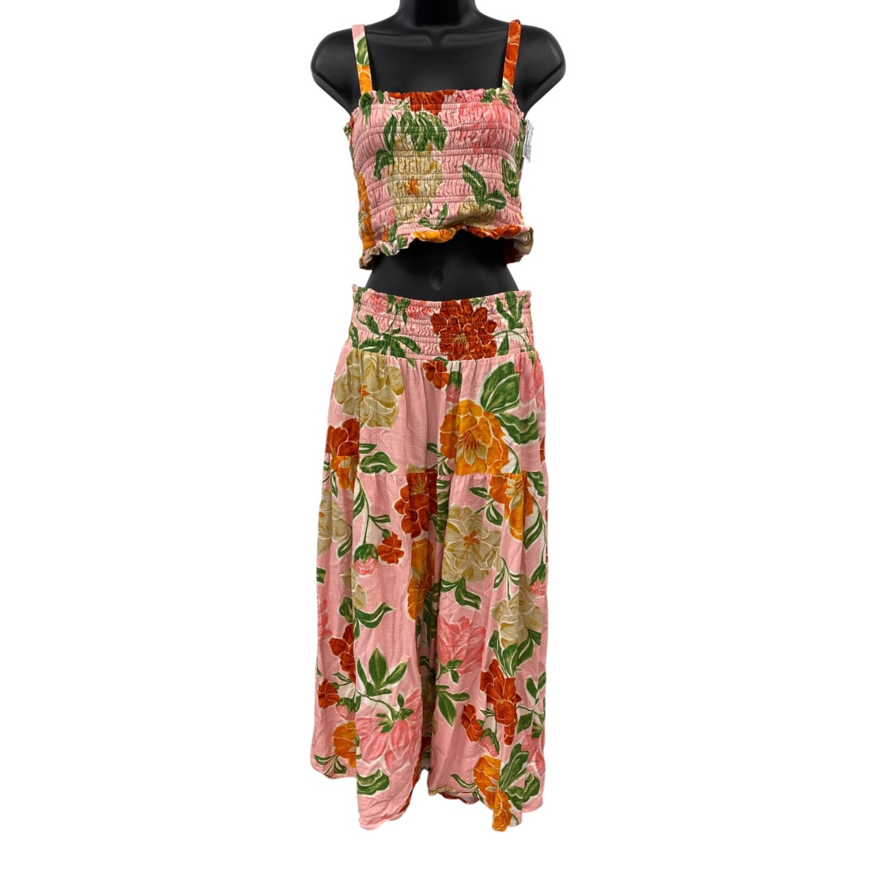 paper heart dress Adjustable Straps Smock Style Front Adjustable Back Tie Sash Elastic Lower Back Bottom Ruffled Tier 100% Rayon Nwt Paper Hearts - Perfect Off