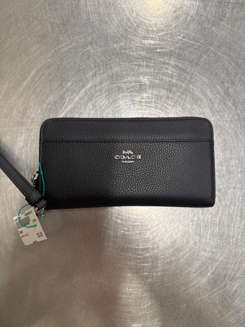 Vist Large View of Product Image Which is Used Black Coach Leather Wallet