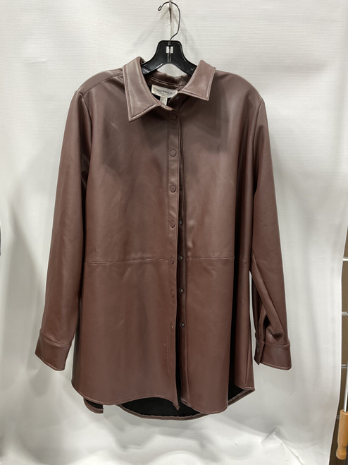 Vist Large View of Product Image Which is Used Addition Elle Leather Jacket 2X-20