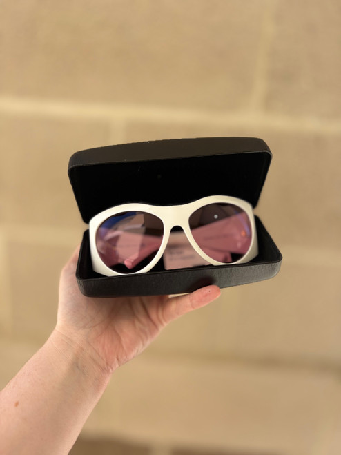 Vist Large View of Product Image Which is Used Versace VE4435 White Oversized Butterfly Sunglasses with case.