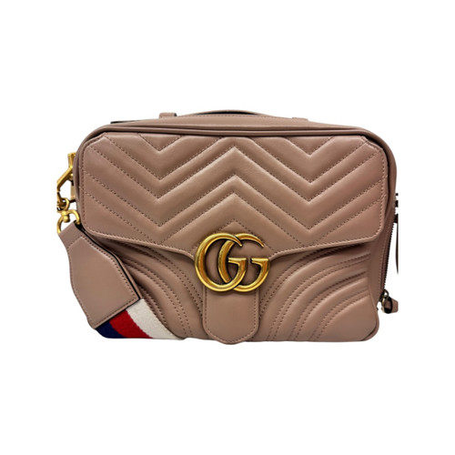 Vist Large View of Product Image Which is Used Gucci Calfskin Matelasse Marmont Leather Handbag