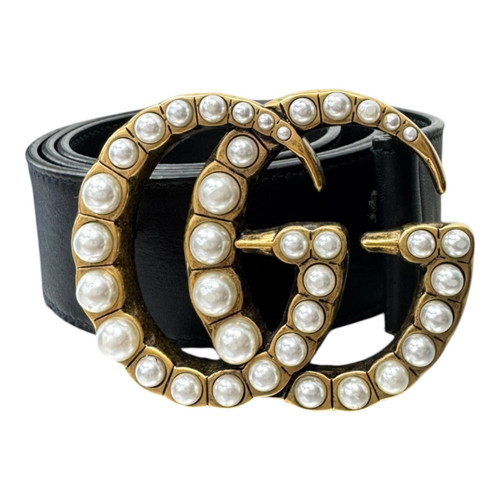 Vist Large View of Product Image Which is Used Gucci Marmont Pearl Belt size 80/32 Black
