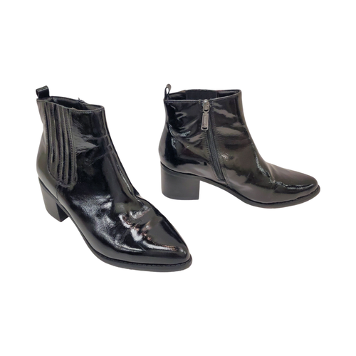 Vist Large View of Product Image Which is Used Blondo blk patent waterproof Ankle Boots 8