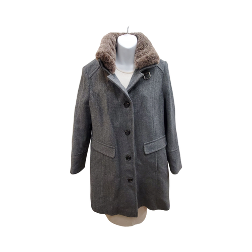 Vist Large View of Product Image Which is Used  Brax grey wool Long Heavy Coat M-8/10