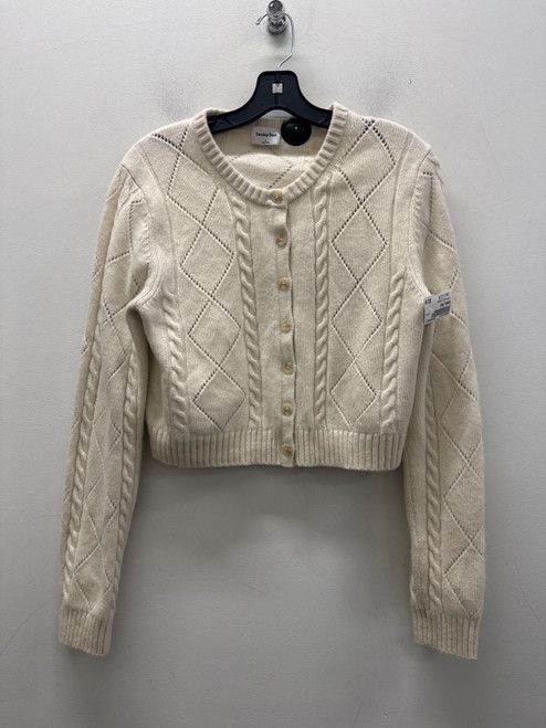 Vist Large View of Product Image Which is Used Sunday Best White Button Down Lightweight Sweater L-12/14