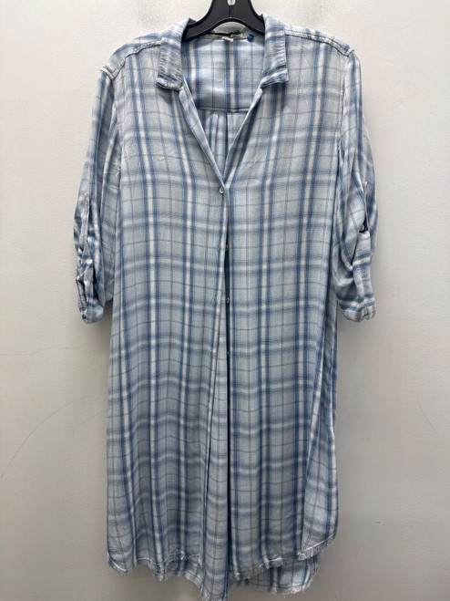 Vist Large View of Product Image Which is Used Bella Dahl Blue Plaid Short Dress B XL-16