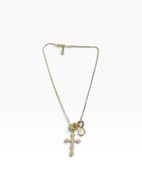 Vist Large View of Product Image Which is Used Heart Cross Necklace