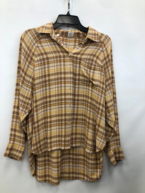 Used Aritzia Wilfred Yellow Plaid Long Sleeve Top XXS 60117-S000089194